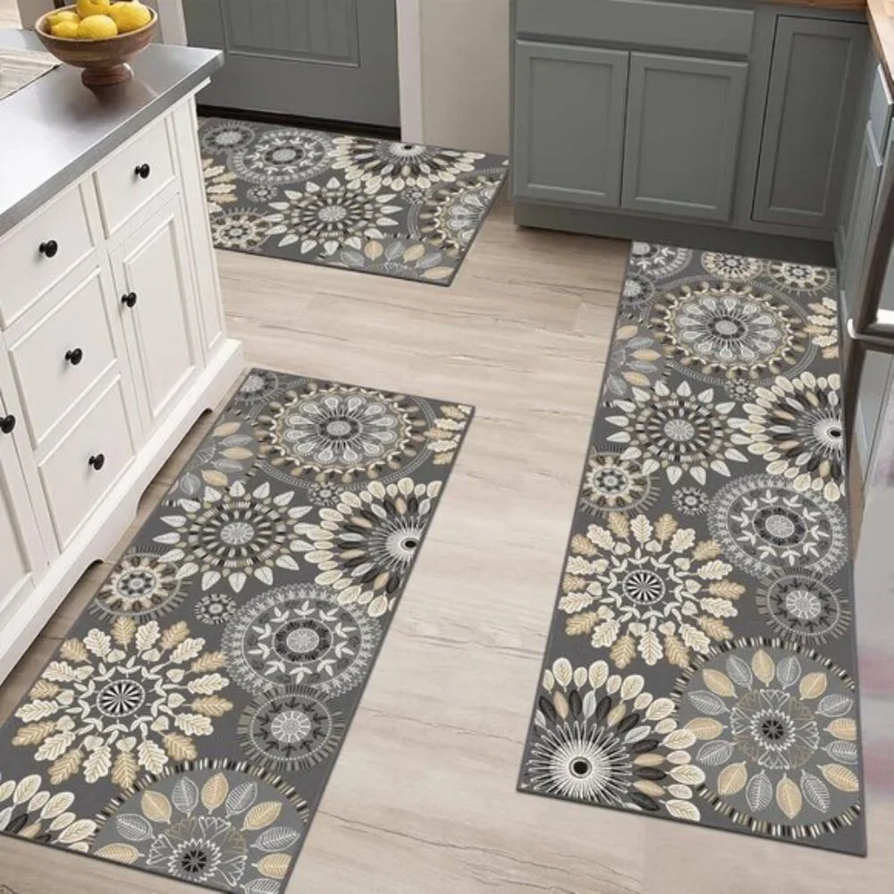 New 3-Piece Kitchen Rug Set, Washable Non-Slip Farmhouse Mats for Floor